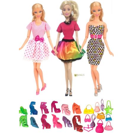 Barbie kleding - Poppenkleertjes - Barbie speelgoed - Speelgoed - Modepoppen kleren - Barbiepop kleren - 40 stuks - Inclusief accessoires
